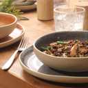 Gibson Elite Manila Bay 16-Piece Stoneware Dinnerware Set, Service for 4, Reactive Glaze Modern Artisan Plates, Bowls & Mugs, Assorted Colors, Round Design