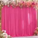 8x10FT Hot Pink Backdrop Curtains for Wedding Parties, Wrinkle Free Polyester Fuchsia Photography Backdrop Drapes for Baby Shower Birthday Parties Valentines Decorations 4x10ft,2 Panels
