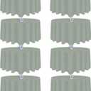 8 Pack Sage Green Round Tablecloth 90 Inch Round Table Cloth, Wrinkle Resistant and Washable Tablecloth Polyester Fabric Table Cloth Round Cover for Dining Wedding Banquet Party