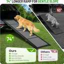 Dog Ramp for Car 74.8" L x 20" W, Folding Ramp for Large Dogs, 200 LBS