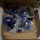 3 Inch Caster Wheels Heavy Duty Stem Caster 1600Lbs, Threaded Stem Casters 3/8"-16 x 1(Stem Diameter 3/8", Stem Length 1"), Safety Locking Caster Set of 4, Industrial Castor Wheels for Cart,Furniture