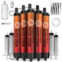 Straw Water Filter 5 Pack Outdoor Camping & Hiking Survival Gear Kit for Family Use, Ultra-Light Personal Filter Straws for Backpacking, Travel, Bug-Out Bags and Emergency Preparedness