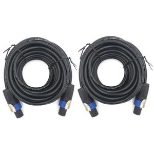 2 Pack 50ft Pro Speak on to Speak on Cable, Pair 12AWG Patch Cords, Professional Speak on Audio Cable Cord with NL4FC Connectors