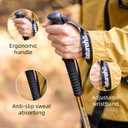 Naturehike Collapsible Trekking Poles, Adjustable Lightweight Aluminum Hiking Poles, Shock Absorption with Wrist Straps for Hiking and Daily Use, Yelllow/Green (Set of 2)