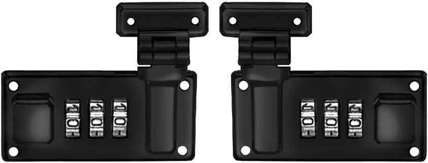 2pcs Luggage Combination Lock Tool Box Hasp Briefcases Suitcase 3 Digit Combination Lock Black