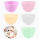 5-Piece Silicone Mixing Bowl Set, 3.93-Inch Microwaveable Silicone Bowls for Facial Masks, Mud Masks, and Other Skin Care Products Facial Bowls for Estheticians. (5 colors)