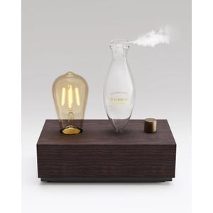 Glass Essential Oil Diffuser with Natural Wood Base, Waterless Aromatherapy Diffusers with Bulb, 3 Color Light Aroma Nebulizer for Home Office Bedroom Yoga | A Gift of Fragrance (USB Power Control Model)