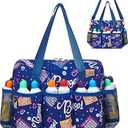 FOKDUVB Bingo Bag with Pockets for Daubers Dabbers Dobbers Dotters Casino Bingo Game Accessories for Adults Seniors Blue