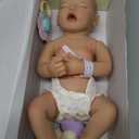 BABESIDE Drink and Wet Reborn Baby Doll  17 Inch Realistic Sleeping Newborn, Can Drink Water & Pee, Full Body Soft Vinyl Real Life Baby Doll Girl in Bear Outfit, for Kids Age 3+