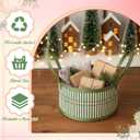 Weysat 6 Set Baskets for Gifts Empty Graduation DIY Bulk Large Woven Bamboo Gift Basket Kit with Handle Bow Wrap Bag to Fill for Father's Day Wedding Birthdays Party Wrapping (Green)