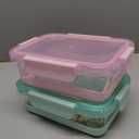 Ello Duraglass 3.4 Cup Meal Prep Sets 10Pc, 5 Pack Set- Glass Food Storage Container with Silicone Boot and Airtight BPA-Free Plastic Lids, Dishwasher, Microwave, and Freezer Safe, Garden Goals