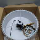 Bargeni Semi Flush Mount Ceiling Light Fixture,12.5 inch Drum Flush Mount Ceiling Light,Gold Light Fixtures Ceiling Mount,Cream White with Pleated Fabric Shade,Modern Ceiling Light for Bedroom,Hallway