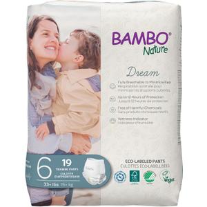 Bambo Nature Hypoallergenic Training Pants, Eco-Labeled Training Pants, Totally Chlorine-Free - Size 6 (19 Count)