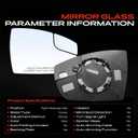 A-Premium Right Passenger Side Non-Heated Mirror Glass with Backing Plate, Medium