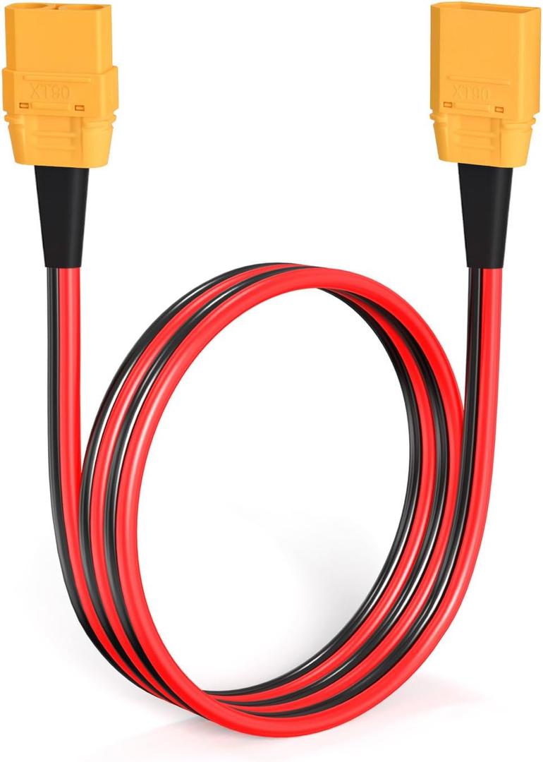 XT90 Connectors Cable,10AWG XT90 Male to Female Extension Cable for RC Battery Solar Portable Power Power Station and Solar Panel(2FT)