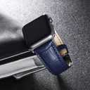 Compatible with Apple Watch Bands 49mm 46mm 45mm 44mm 42mm 41mm 40mm 38mm Alligator Leather Replacement Strap for iWatch Series 11/10/9/8/7/6/5/4/3 Ultra/SE 3/2/1 Unisex (Navy)