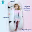 LUNAMIRA Panda Kids Body Pillow - 47" U-Shape Long Plush Soft Animal Pillow for Kids, Sleeping, Reading, ADHD & Special Needs Comfort, Anxiety, Washable Cover, Snuggle Fun Cuddle Gift for Boys & Girls