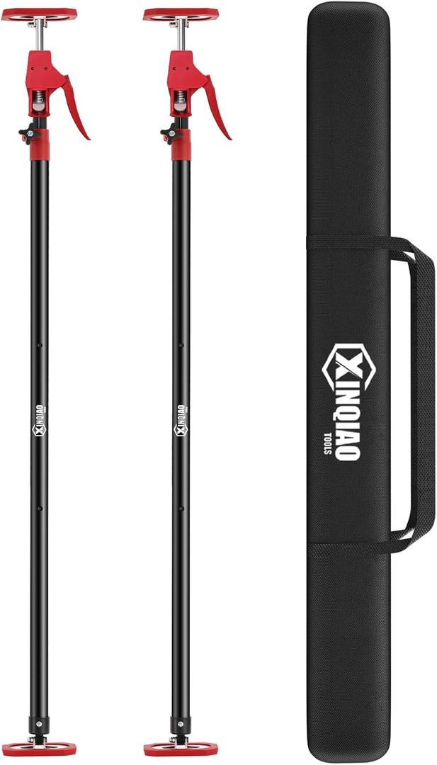 XINQIAO Third Hand Tool Support System, Premium Steel Support Rod with 154 LB Capacity for Cabinet Jack, Drywall Jack & Cargo Bars, 49.2in-114.2in Long, 2 PCs