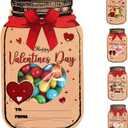 Valentines Day Cards for Kids School, 50 Pack Mason Jar Valentine Gift with Treat Bags, Funny Valentine Classroom Exchange Cards for Boys Girls Class Classroom Party Favors Friends(Candy Not Included)