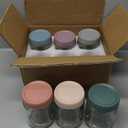 NETANY 6-pack 16 oz Overnight Oats Containers with Lids, Glass jars with Airtight Lids, Wide mouth Mason Salad jars, Glass Food Storage Containers for Snacks Yogurt Spice Sugar (Multicolor)