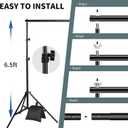 Backdrop Stand 6.5x6.5ft Adjustable Photo Studio Background Stand Support Frame Heavy Duty Photo Backdrop Stand Kit for Parties Wedding With 3 Crossbars 4 Backdrop Clamps,2 Sandbags Carrybag