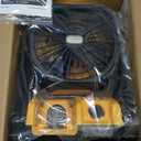 Battery Operated Fan, for DeWalt 20V Max Battery, Camping Fan Cordless, Option for Corded, with LED Lights, Variable Speed, Hook for Hanging, for Jobsite, Black(Battery Not Included)