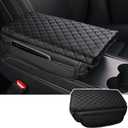 Center Console Cover for 2016-2023 Tesla Model 3 2020-2024 Model Y, PU Leather Armrest Box Cushion Protector Accessories