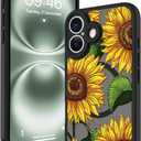 Fiyart Designed for iPhone 16 Plus Case Cute Sunflower Flowers Design Compatible with MagSafe,Soft Bumper with Hard PC Back Anti-Scratch Phone Cover for Women Girls 6.7"-Yellow