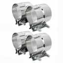 3 inch Exhaust Clamp Stainless Steel Muffler Band Clamps for 3" I.d. to 3" O.d. Turbo Downpipe Exhaust System Repair - 4 Pieces