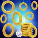 Soulchen 7 Pcs 8'' Glitter Gold Ring Birthday Party Decor Video Game Theme Gold Rings Table Centerpiece Cartoon Characters Themed Birthday Party Golden Wreath Circle Wedding DIY Craft Decor