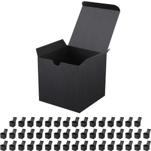 JINMING 50 Small Gift Boxes 3x3x3 Inches, Matte Black Gift Boxes Bulks for Mother's Day, Father's Day, Cupcake, Candy, Birthday, Groomsman Proposal Boxes for Light Gifts