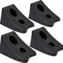 TONDA Wheel Chocks, Heavy Duty Wheel Wedge for Car, Travel Trailer - 8"×4.7"×4.7" - 4 Pack, Black