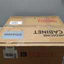 Keonjinn 20 Inch Round Medicine Cabinet with Mirror, White Surface Mount Only Mirror Medicine Cabinet, Modern Medicine Cabinets with Mirror, Metal Framed Bathroom Vanity Mirror with Storage