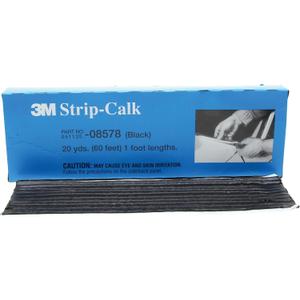3M Strip Calk, 08578, 1 ft Strips, Black, Soft Butyl Rubber, Permanent Elasticity, Joint Filling, Trunk Seams, 60 Pack