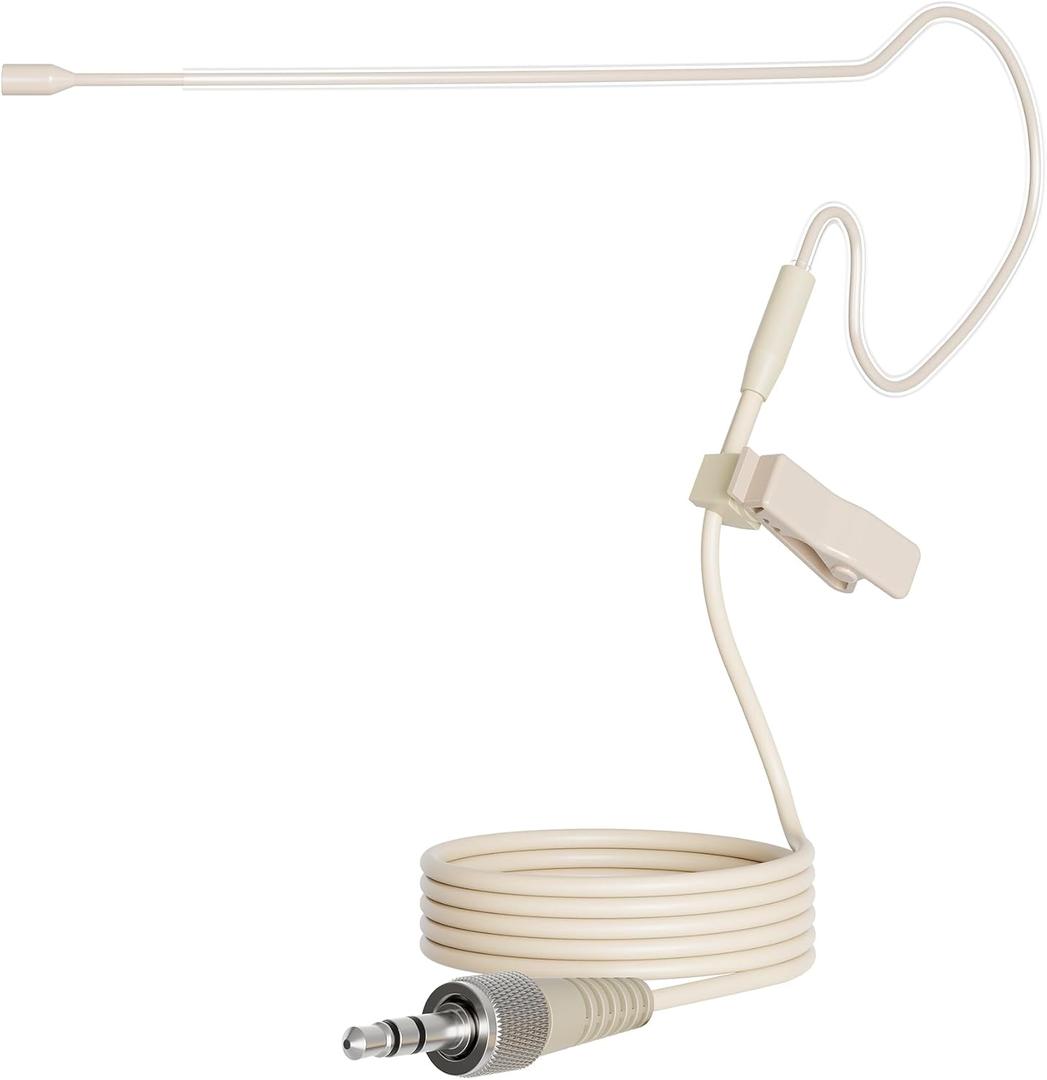 J K Low Profile Light-Weight Headset Headworn Earhook Microphone MIC-J S90 Compatible with Sennheiser Wireless System