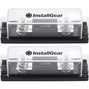 InstallGear 0/2/4 Gauge ANL Fuse Holder with 100 Amp Fuse - 2 Pack - Use with 0, 4, 8, or 10 Gauge Ring Terminals