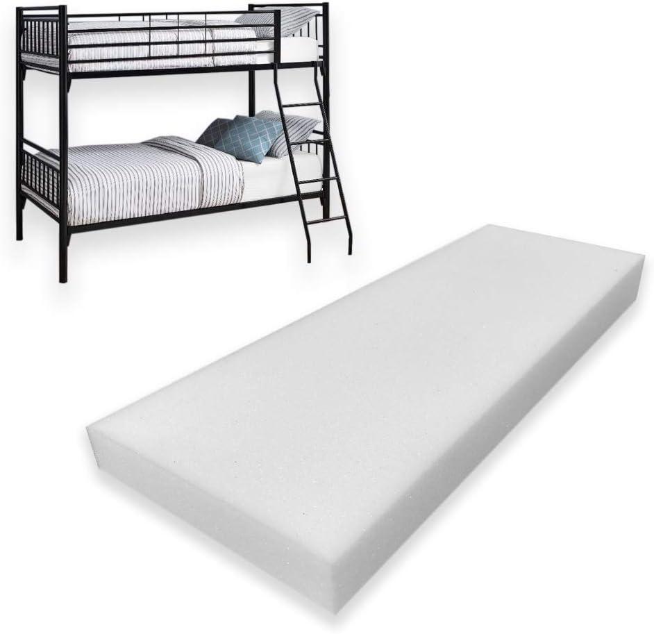 Foamma 4" Twin XL Size High Density Foam Bunk Bed Mattress Replacement, Made in USA, CertiPur-US Certified, Cover Not Included