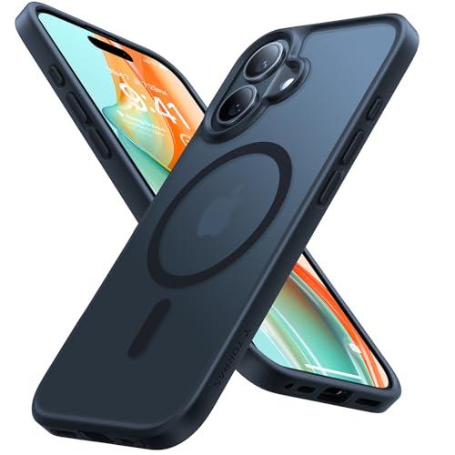 TORRAS for iPhone 16 Plus Case, [Compatible with MagSafe] [Military-Grade Drop Tested] Translucent Magnetic Slim Protective Case for iPhone 16 Plus Anti-Fingerprint Anti-Scratch 6.3", Black