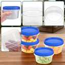 12 Pack Freezer Containers with Screw On Lids, 12 Oz Stackable Reusable Plastic Storage Container, Airtight Plastic Food Storage Containers with Twist Top Lids for Food Soup Jello Sauce