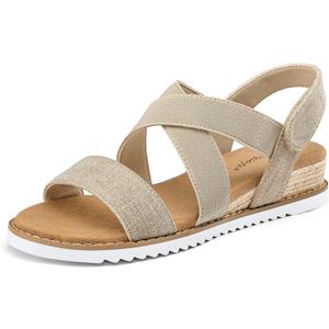 mysoft Women's Wedge Sandals Casual Low Heel Comfortable Walking Espadrilles Elastic Strap Slip on Shoes