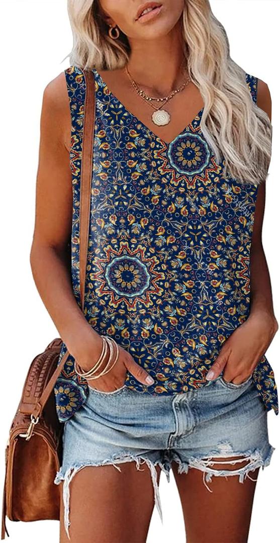Womens Tank Tops Sleeveless Yoga Shirts Summer Tops Loose Fit Running Athletic Shirts (Blue, S)