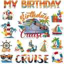 Dazoratix Birthday Cruise Door Decorations - 15 Pcs Retro Ship Cabin Anchor Magnetic Funny Sea Navigation Magnets Stickers Stateroom Refrigerator Decals for Summer Carnival Party Accessories Car Decor