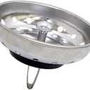 Kitchen Sink Basket Strainer Replacement for US Standard Drains (3-1/2 Inch), Premium 304 Stainless Steel Body W/with Brass Post (Spring Clip) 1 Pack