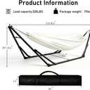 2-in-1 Hammock Kids Chair, Foldable Steel Stand Indoor Outdoor Swing Bag | Convertible swing hammock chair, rustproof frame, no-tool setup, holds 220 lbs, carry bag for playroom, yard, camping indoor