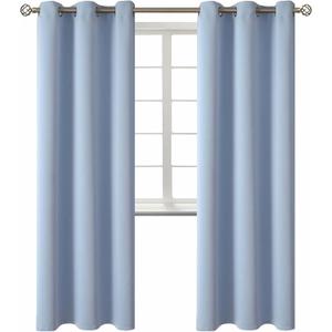 BGment Blackout Curtains for Living Room - Grommet Thermal Insulated Room Darkening Curtains for Bedroom, 2 Panels of 42 x 84 Inch, Spa Blue
