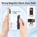 elitehood Mini Magnetic Tripod for iPhone 12/13/14/15/16 & Magsafe Cases, Travel iPhone magnetic Stand for Airplane, Aluminum Portable Small Phone Tripod with Strong Magnet and 1/4" Screw Mount, Black