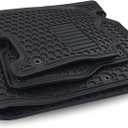 Custom-Made 2019-2024 Ram 1500 Crew Cab w/Factory Underseat Storage | Front & 2nd Row All-Weather Floor Mats (3-pc Black)
