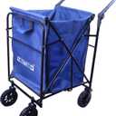 MATTAM Collapsible Basket Trucks Service Carts with Wheels for Material handling, 265 lbs Capacity21" L x 18.9" W x 35.4" H (Blue)
