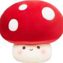 12-Inch Mushroom Pillow - Cute Mushroom Stuffed Animal Plush Toy Decorative Throw Pillows for Home Car Halloween Birthday Gift for Kids Adults (Red)