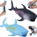 Shark Stress Balls (2Pack) Squishy Toys for Kids Adults, 8 Inch Shark Squishy Ball, Dough Ball, Animal Squeeze Stress Toys, Stretchy Stress Relief Sensory Fidget Toys, Party Favors, Birthday